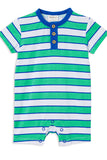 Milky - Green Stripe Henley Romper