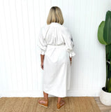 Palm Cove - Scallop Ruffle Dress - White