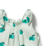 Wilson & Frenchy - Apple Papple Organic Crinkle Tie Playsuit