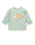 Purebaby - Bunny Friends Tee - Sage Mini Spot
