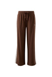 Ceres Life - Gigi Wide Leg Terry Trackpant - Chocolate Side Stripe