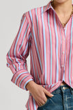 Shirty - The Elodie Girlfriend Relaxed Shirt - Red Multi Stripe