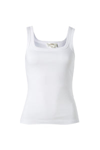 Ceres Life - Contour Rib Square Neck Tank - White