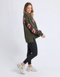 Foxwood - Interval Crew - Dark Khaki with Neon Coral