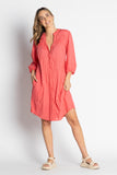 Lulalife - Shayna Button Dress - Geranium