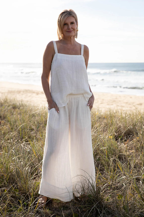 Eadie Lifestyle - Arana Linen Pants - Off White