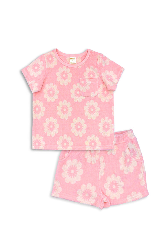 Milky - Floral Terry Towelling Set