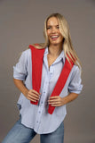 Humidity - Nala Stripe Shirt - Sky Blue Stripe