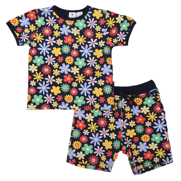 Korango - Cotton PJ’s Flower Print - Navy