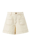 Ceres Life - Esther Denim Patch Pocket Shorts - Eggshelf
