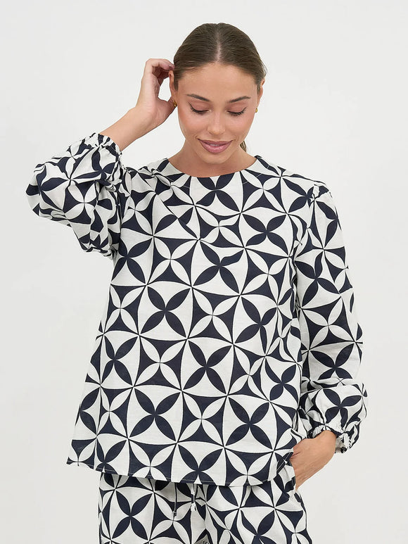 Liberty Rose - Black Geo Top