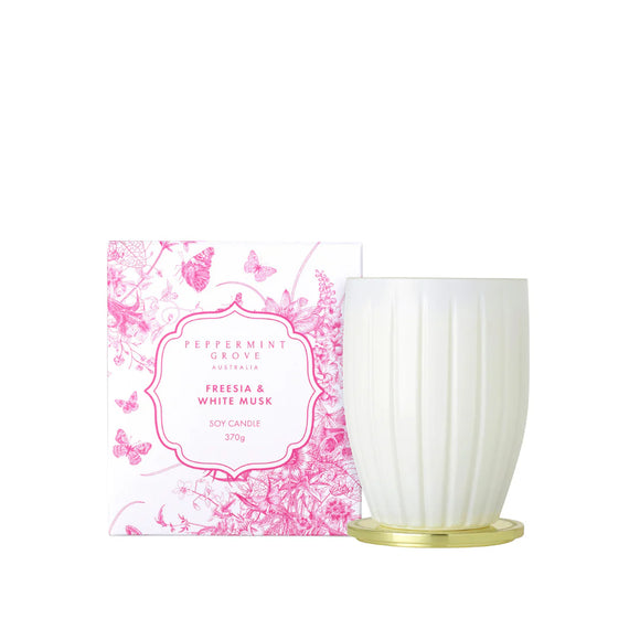 Peppermint Grove - Limited Edition - Large Candle 370g -  Freesia & White Musk