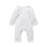 Purebaby - Premi Pale Grey Leaf With Spot Crossover Growsuit