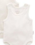 Purebaby - Rib Bodysuit 2 Pack - Wheat Pack