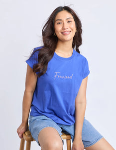 Foxwood - Signature Contrast Tee - Blue With Lilac