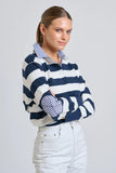 EST - Rugby Sweatshirt - French Navy / White Stripe