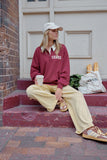 Ceres Life - Wren Rugby Sweat - Washed Burgundy / White Heritage Logo