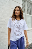 Ceres Life - Stevie Slouchy Tee - White / Choc Sports Logo