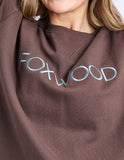 Foxwood - Simplified Metallic Crew - Coffee/Light Blue
