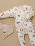 Purebaby - Farm Friends Thick Zip Growsuit