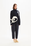 Tirelli - Retro Circle Print Knit - Navy/Cream