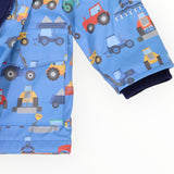 Korango - Farm Machine Print Raincoat - Blue