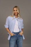 Humidity - Nala Stripe Shirt - Sky Blue Stripe