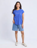 Foxwood - Signature Contrast Tee - Blue With Lilac