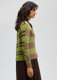LD & Co - Groove Stripe Cardi - Cocoa