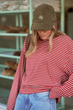 Ceres Life - Beau Long Sleeve Slouchy Tee - Mulberry/Red/Stone