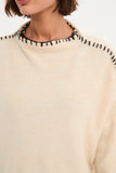 Tirelli - Contrast Stitch Detail Knit - Cream
