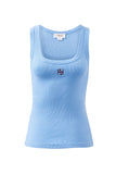 Ceres Life - Contour Rib Scoop Neck Tank - Powder Blue Monogram