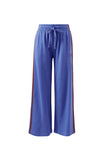 Ceres Life - Gigi Wide Leg Terry Trackpant - Vintage Blue Mixed Side Stripe