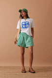 Ceres Life - Mila Shorts - Zesty Green Triple Stripe