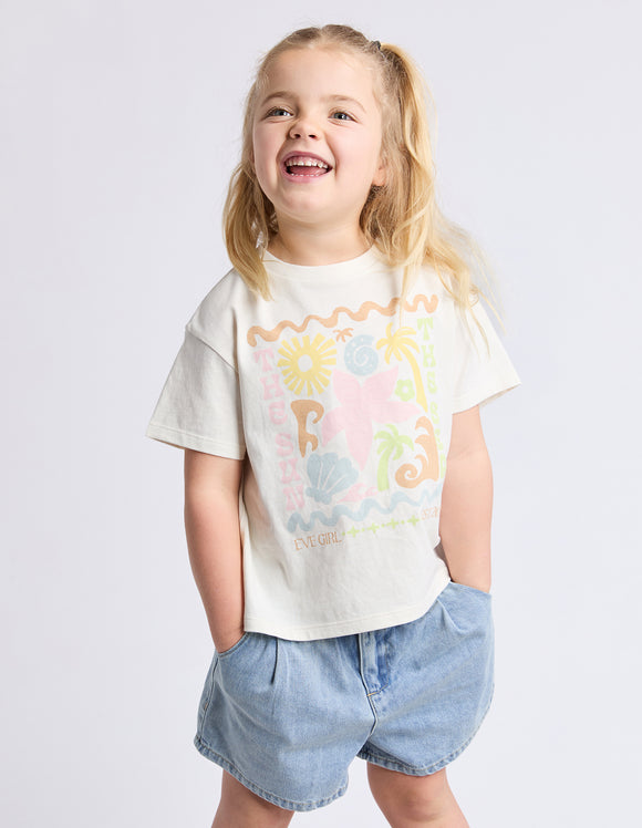 Eve Girl - Tropical Tee - Vintage White