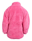 Eve Girl - Cozy Quarter Zip Teddy Jacket - Pink