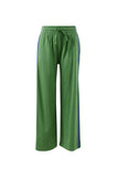 Ceres Life - Gigi Wide Leg Terry Trackpant - Pistachio Washed Navy Side Stripe