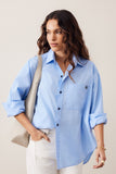 Ceres Life - Peta Oversized Shirt - Sky Blue