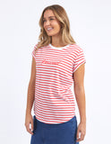 Foxwood - Signature Tee - Crimson/White Stripe