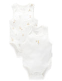 Purebaby - 2 Pack Singlet Bodysuit - Vanilla Wattle Bee Pack