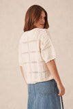 Ceres Life - Square Knit Boxy Tee - Ecru