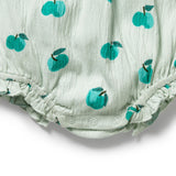 Wilson & Frenchy - Apple Papple Organic Crinkle Tie Playsuit