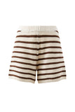 Ceres Life - Molly Textured Knit Short - Choc Stripe