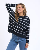 Foxwood - Jayne Throw On - Navy Stripe