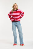 Urban Luxury - Striped Jumper - Red/Pink/Burgundy