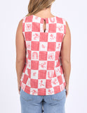 Foxwood - Biarittz Top - Crimson Print
