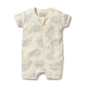 Wilson & Frenchy - Forever Ferns Organic Pointelle Boyleg Zipsuit