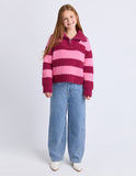 Eve Girl - Daria 1/4 Zip Knit - Cranberry