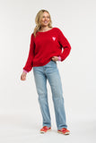 Urban Luxury - Heart Jumper - Red/Pink
