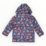 Korango - Farm Machine Print Raincoat - Navy